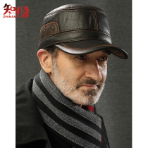 Old man hat male Winter middle-aged and elderly people warm ear protection Puskin hat father grandfather cap plus velvet old head hat