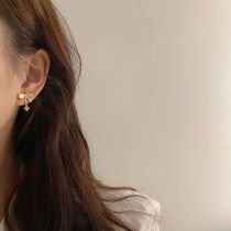 Japan-ROK Sweet butterfly knot Stars Ear Nail Superior Butterfly Knot Ear Clip 2021 New Delicate Earrings