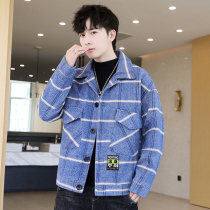 Spring and autumn season Jacket Casual Loose Increase Code Mens Jackets Plaid Casual Handsome Man Clothes Jacket Tide