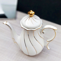 European bone china coffee pot creative gold rim cold kettle big kettle hand punch pot household milk teapot ceramic teapot