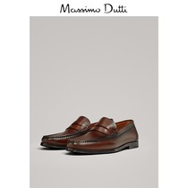  Massimo Dutti mens shoes Wide tripping belt Leather Loafers Shallow single shoes Leather shoes lazy shoes 12403550709