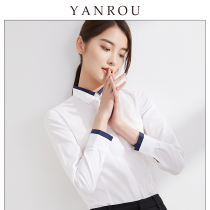 Soft contrast shirt womens long-sleeved professional dress interview formal 2021 spring and autumn new all-match tooling bottoming shirt