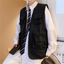Tovest vest mens Tide brand ins spring and autumn function waistcoat loose harbor wind Joker casual sleeveless jacket