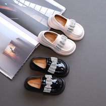 Next win Girls small leather shoes new foreign gas rhinestone Pearl middle child fashion princess shoes Childrens single shoes tide