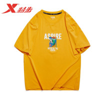 Xtep Mens Short Sleeve T-Shirt 2021 Shaheen Sports Half Sleeve Athletic Leisure Loose Bott Shirt 979229010625