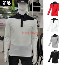 South Korean Volvik golf suit blouse 21 autumn golf male turn collar half tie button warm long sleeve T-shirt