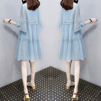 Pregnant Woman Summer Clothing Dress Dress 2022 Spring Dress New Snowspun Pregnant Woman Skirt Summer Pregnancy Short Sleeve Temperament Blouse