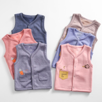 Childrens velvet vest autumn and winter new thickened baby waistcoat baby top folio warm vest 80-100