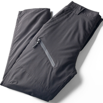 Autumn and winter waterproof zipper decoration thick warm white duck down male business slim straight tube can be removed and worn down pants