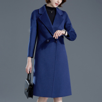 Autumn and winter 2020 new double-sided cashmere coat Womens Double 11 long wool woolen coat slim slim