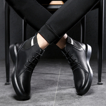 Martin Boots Man High Help Fall Genuine Leather Mens Shoes Inglées Winter Mid helps to raise short boots in the boot