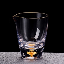 Crystal pure gold foil gongway cup tea divider heat-resistant glass tea sea high-grade Kung Fu Cup Gold Cup kung fu tea set
