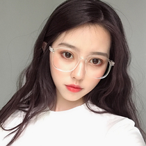 Anti-radiation glasses frame female pit blue light Korean version of tide Net red with flat mirror male can be equipped with degree myopia eyes