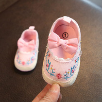 New female baby shoes Princess shoes soft bottom baby shoes hipster 0-1 year old embroidered shoes toddler shoes BBB shoes Spring