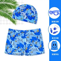 Boy swimming trunks childrens swimsuit middle boy baby flat corner quick-dry split cartoon hot spring swimming set