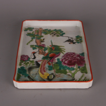  Chundetang}Factory goods pastel birds Chaofeng tea washing tea tray Jingdezhen antique thrift porcelain antique antique home