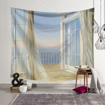 Retro literary oil painting landscape Nordic ins hanging cloth wall background decorative painting art wall decoration partition towel cover cloth