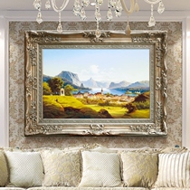 Neoclassical palace architectural figures landscape oil painting living room sofa background wall wall painting high-end villa decoration painting
