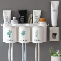 Toothbrush shelving free of punch toothbrushing cup teeth shelf hanging wall wall-mounted suction wall type gargling cup suit toilet