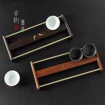 Ebony tea cup shelf tea storage rack bamboo drain rack tea ceremony zero matching Kung Fu Cup holder accessories