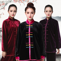 Winter gold velvet tai Chi suit Female tai chi suit Autumn and winter thickened velvet Tai Chi Chuan clothing practice suit performance suit Male