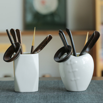 Shangfang solid wood tea ceremony six gentlemen set kung fu tea set kung fu tea set accessories zero with tea art 6 pieces tea clip Cup fork