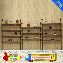 Childrens shoe store Shoe rack display rack wall adjustable shop commercial wall-mounted floor-to-ceiling shoe rack Solid wood clothing store