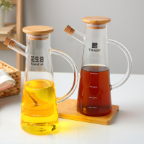 Kitchen glass oil bottle set Household vinegar pot Soy sauce bottle Cooking wine Sesame oil sesame oil bottle Leak-proof seasoning bottle Large
