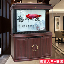 Minjiang large living room household fish tank curved arch surface dragon fish tank office aquarium 1 5 1 8 2 meters