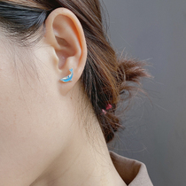 Cute dolphin earrings female hypoallergenic s925 sterling silver earrings Japanese ins tide personality earrings Super fairy cold wind
