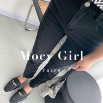 sandro asw high waist two buckle tube crossed nine-minute jeans woman 2022 Spring design leisure pants