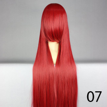 (Dark red) red sunflower 100cm high temperature silk long straight hair wig wig cos100cm