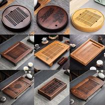 Bamboo tea tray dry brewing tray Japanese-style water storage tea tray draining tea set small tea table simple drawer type tea sea