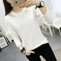 Autumn coat coat coat spring dress 2021 New Korean lace small shirt slim base shirt white T-shirt women long sleeve