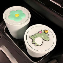 Vehicle-mounted trash can car interior with front row mini storage storage through cartoon cute female trash bag artifact creative