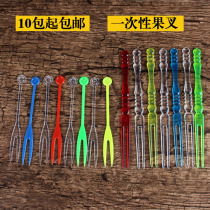 One-time fruit fork OK fruit fork ktv color bamboo festival fruit fork plastic cake fork food fork