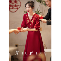 Toast to the bridal pregnant woman cover tummy 2022 new red big code engagement fat mm back door gown even dress summer
