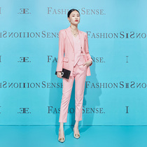 Zamea Waistcoat Series 2021 Fall New Pink Suit Suit Womens Temperament Career Three Sets Autumn Winter