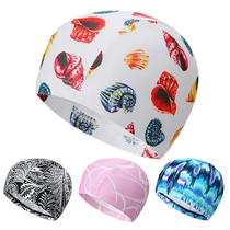 Swimming cap female long hair comfortable non-Le head Korean fashion swimming cap large mens and womens cloth cap swimming equipment