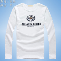 Mens long-sleeved T-shirt Korean slim pure cotton autumn base shirt trend mens casual round neck autumn clothes