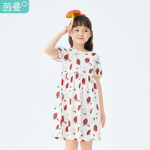 Inman Scout girl dress girls dress short sleeve lantern cufflink CUHK Scout Skirt Fruit Fragrans 2022 Summer New