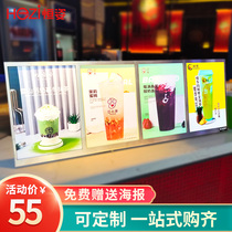  A4 stainless steel ordering menu price list Custom acrylic table card stand card billboard table card menu display card