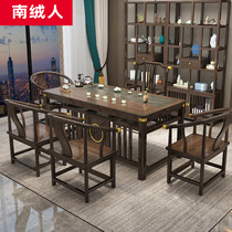 Nanrong people new Chinese tea table and chair combination solid wood Tea Table Coffee Table Office Home modern tea set one