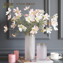 Shanshan tree morning dew simple frosted glass flower bottle table table living room decoration set decoration water training TV cabinet