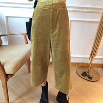Xixi Women Europe Station 2020 Autumn New Japanese retro corduroy five-point pants casual pants 37771