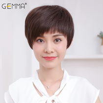  Wig Womens short hair Short straight hair womens full wig set full real hair natural fluffy fashion styling style