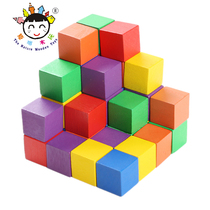 Cube Building Blocks Mathematical Teaching Aids Cube Square Building Blocks Elementary Students Small Square Block Toy Wood Blocks