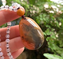 Yang Yujia Natural Huanglongyu Yangyan River Water Grass Flower Big Water Drop Blanket Chain Pendant Pendant Certificate New