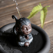 Creative purple sand tea pet can raise little spirit monkey Zen boutique tea play tea ceremony Qi Tian Dasheng little monkey car ornaments