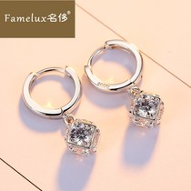 Famous sterling silver earrings womens long temperament 2020 new trend crystal display ear buckle French ZW0303